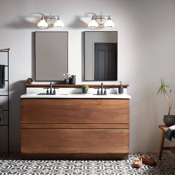 Podwójny kinkiet ścienny Ainsley HK-AINSLEY2-BATH Hinkley do łazienki biały chrom