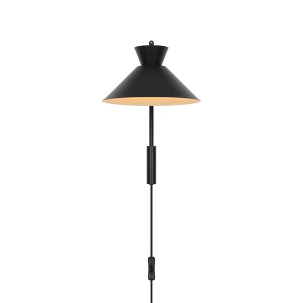 Regulowana lampa ścienna z włącznikiem DIAL 2213371003 czarny