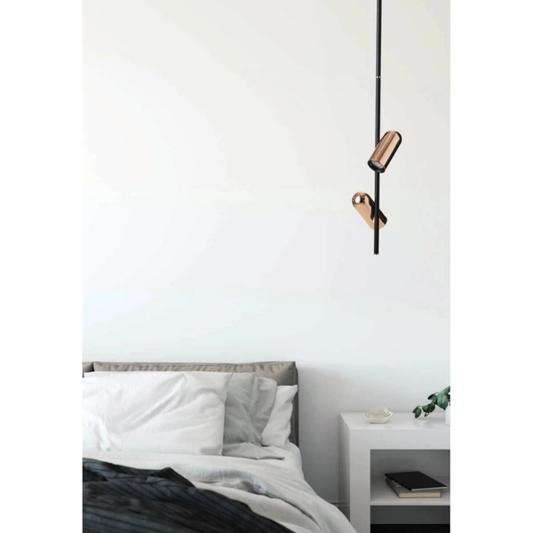 Regulowana lampa wisząca VIVI AZ5727 Azzardo metalowa podwójna czarny złoty