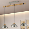 Wisząca LAMPA industrialna DELHI 303400367 Trio loftowa OPRAWA kopuły ZWIS drewniana belka nikiel brązowa