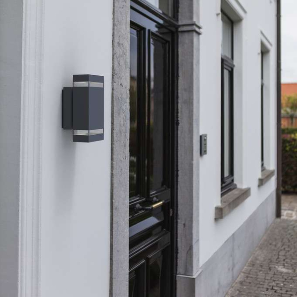 Ścienna LAMPA zewnętrzna FOCUS 5605013118 Lutec prostokątna OPRAWA kinkiet LED 8W 4000K metalowy IP44 szary