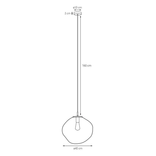 Salonowa lampa wisząca szklana AVIA 11156108 Kaspa loft czarna