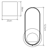 Kulista lampa ścienna Sfera QN-SFERA-WB-L-TEAK do salonu brązowy biały
