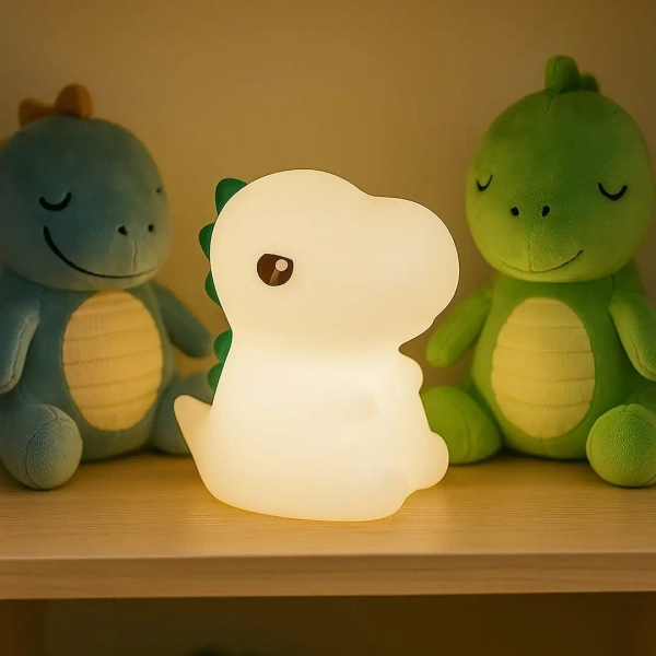 Dziecięca lampka nocna Dino ML2265 LED 1W 3000K RGB dinozaur biały
