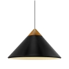 Nowoczesna wisząca lampa Kinto 2520083003 stożek drewniany czarny