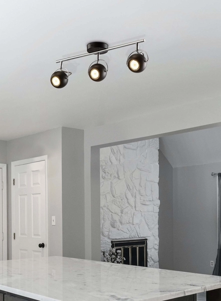 Nasufitowa lampa Salva K-8002/3 BK ruchome kule czarne chrom