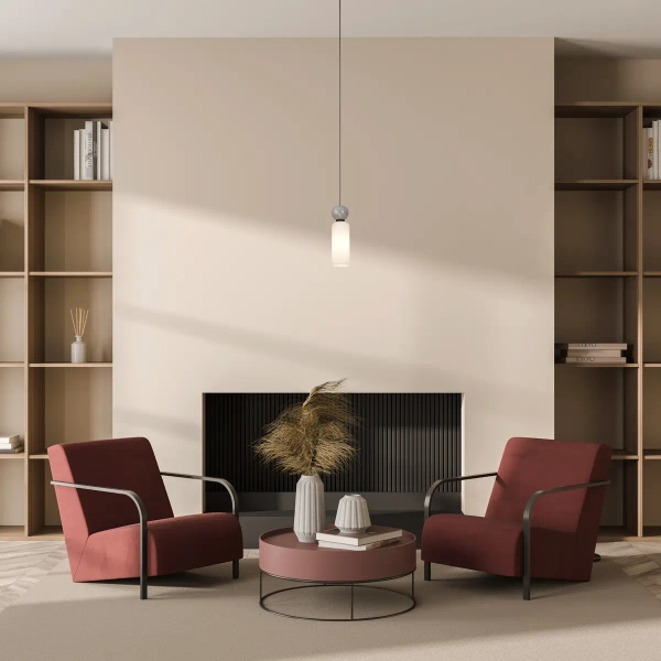 Wisząca lampa podłużna Santos PND-95331-1-BK kula szara biała czarna