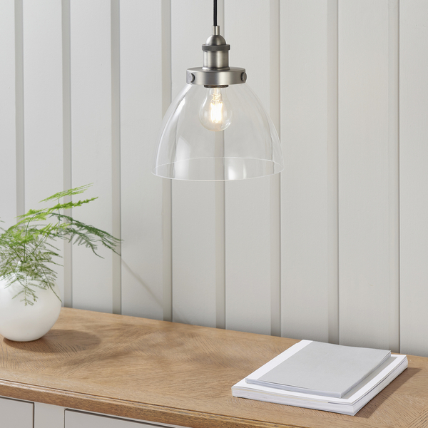 Lampa wisząca Hansen 91738 Endon industrialna stal szczotkowana