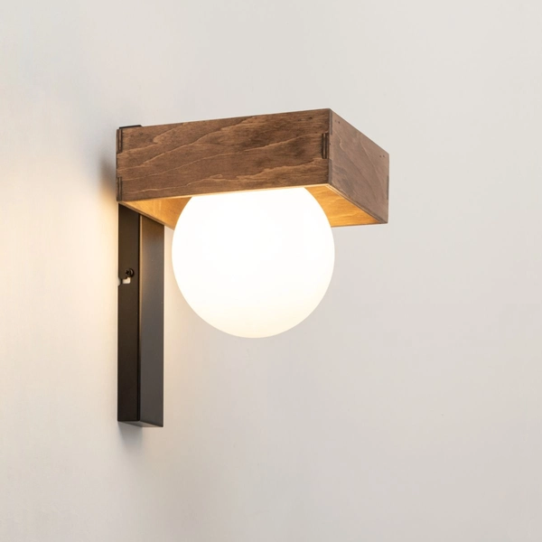 Kinkiet ścienny Bloom 33666 Sigma do przedpokoju kula biała brązowa