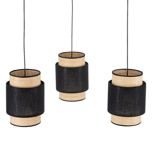 Lampa wisząca potrójna ekologiczna Boho 5659 TK Lighting naturalna czarna