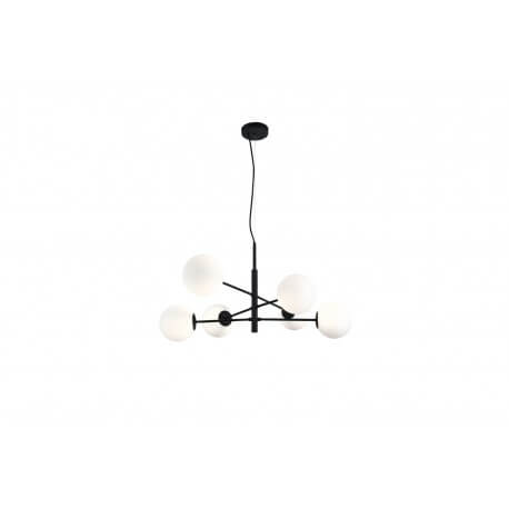 Nowoczesna lampa wisząca Oviedo do salonu balls czarna biała