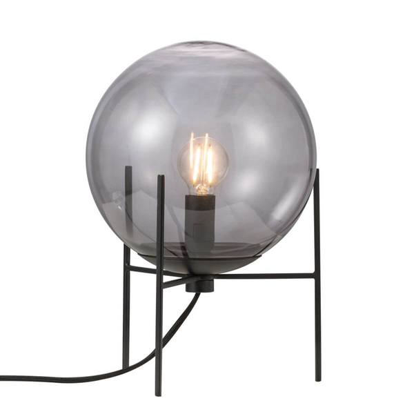 Lampa stołowa do salonu Alton 47645047 kulista czarny przydymiony