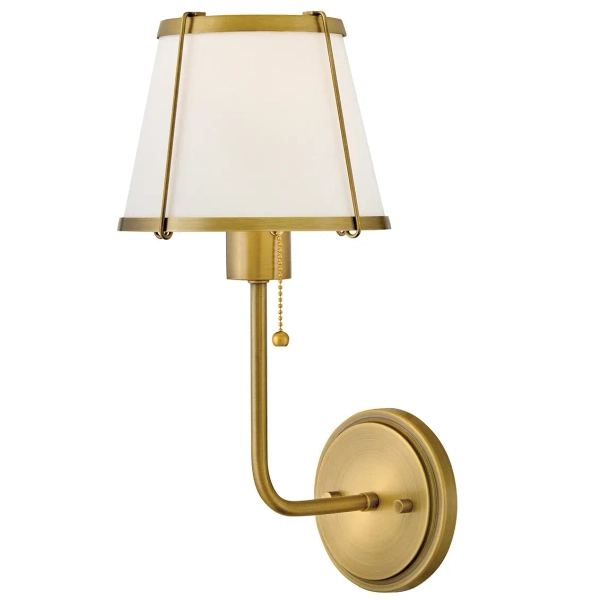 Lampa ścienna do jadalni Clarke HK-CLARKE1-DBR-OW z włącznikiem mosiądz