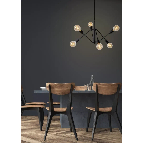 Zwisowa lampa loftowa Lester 21424/06/30 Lucide regulowana czarna
