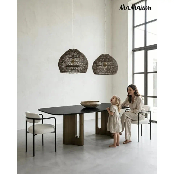 Stół ESSENZA MM001501100385 czarny złoty dekor marmuru metal 240x120cm