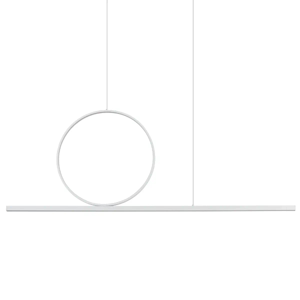 Podłużna lampa wisząca LINEO 11885 LED 39W 3000K ring biały