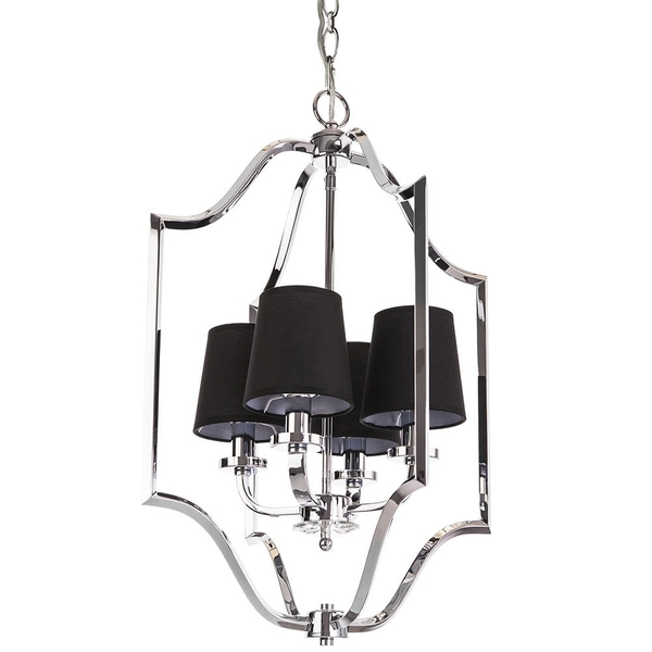 Abażurowa LAMPA wisząca NEW YORK P04380BK Cosmolight metalowy zwis nowoczesny na łańcuchu czarny