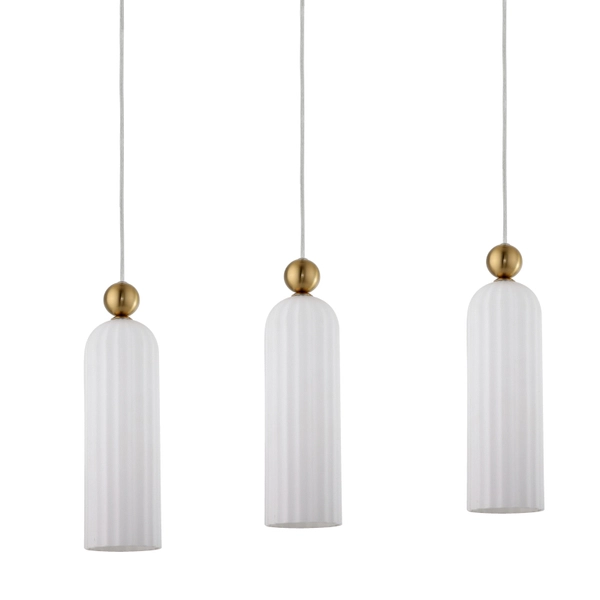 Biały zwis Piega trzypunktowa podłużna lampa sypialniana