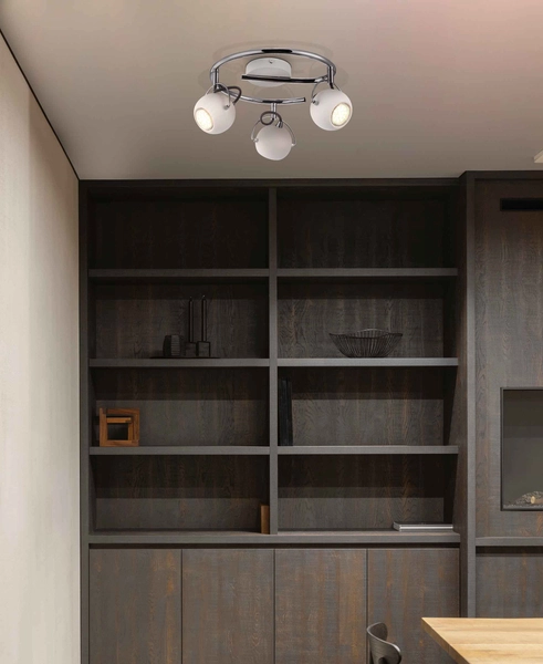 Sufitowa lampa kierunkowa Salva K-8002/3G WH biała chrom