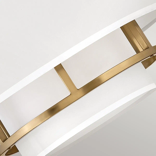 Lampa wisząca/półplafon Graham HK-GRAHAM-M-LCB z abażurem biały mosiądz