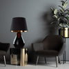 Klasycza lampka nocna LACRIMA 5454 TK Lighting tkaninowa czarna złota