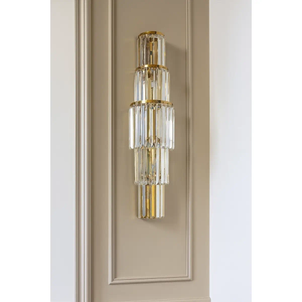 Kryształowa lampa przyścienna Bretana CGBRETA0 do salonu złoty