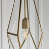 Geometryczna lampa wisząca Avery 73117 mosiądz przezroczysty