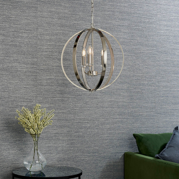 Świecznikowa lampa wisząca Ritz 81507 retro kula srebrny