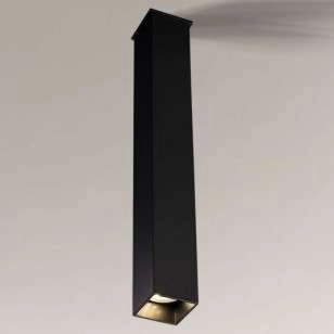 Nowoczesna LAMPA sufitowa DOHA 8077 Shilo prostokątna OPRAWA natynkowa do łazienki IP44 czarna