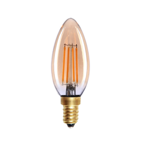 Żarówka świecznikowa 552-B35-DIM-AMB Italux LED E14 4W 300lm 2200K bursztynowa