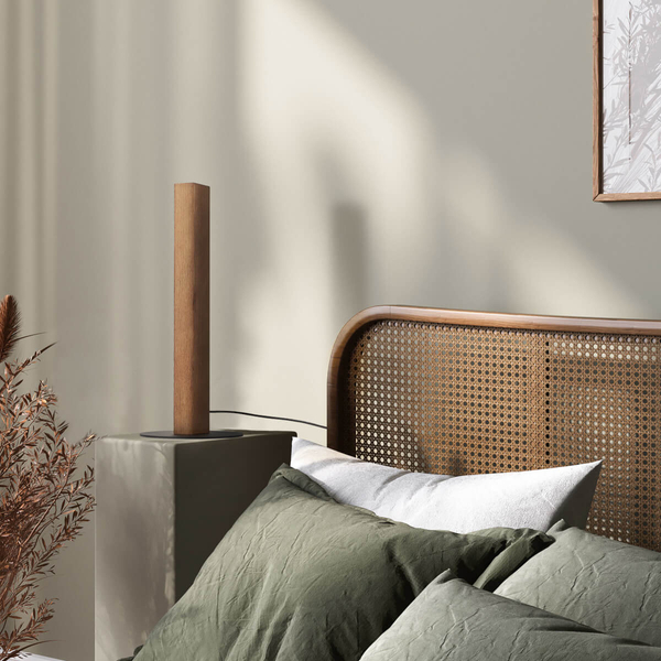 Podłużna nocna lampka Teo 1411 TK Lighting boho drewniana brązowa
