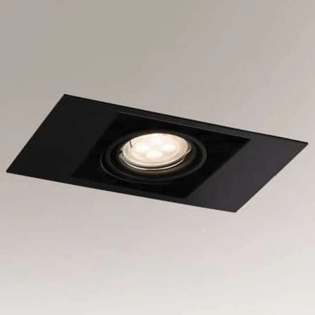 Oczko LAMPA sufitowa EBINO H 3346 Shilo prostokątna OPRAWA podtynkowa WPUST do zabudowy czarny