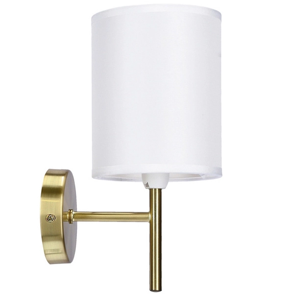 Kinkiet lampa ścienna YAN 21-45386 abażurowa tuba klasyczna biała patyna