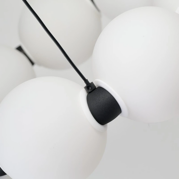 Molekułowa wisząca lampa PERLA czarna biała AZ6894 9x19W 3000K