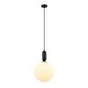 Kulista lampa zwisająca Aldeva PND-02340-1L-BK Italux metalowa szklana biała czarna