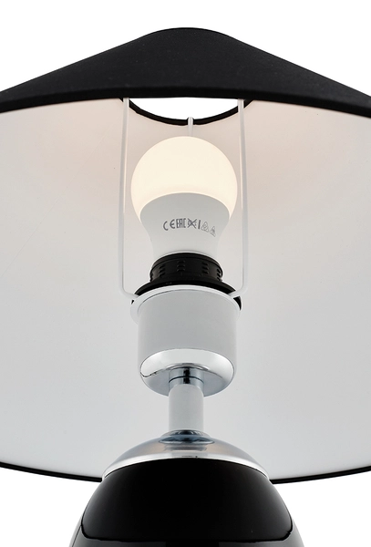 Szklana LAMPA stołowa REA 40602102 Kaspa abażurowa LAMPKA nocna czarna