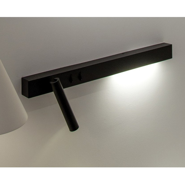 Loftowa LAMPA ścienna VK/04230/B/W/60/L MDECO regulowana OPRAWA reflektorek LED 15W kinkiet czarny