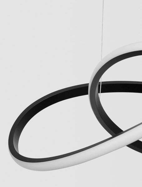 Ledowy żyrandol CHIAPAS LE42835 wstęga LED 28W 3000K czarna biała