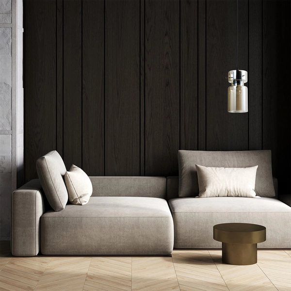 Sypialniana lampa wisząca Nivio LP-2811/1P AM szklana przydymiona czarna