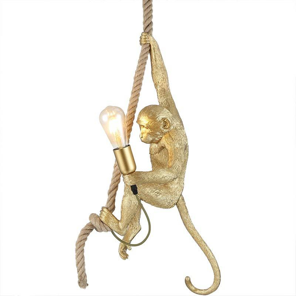 Wisząca lampa małpka Monkey ABR-KAR-G Abruzzo lina dekoracyjna złota