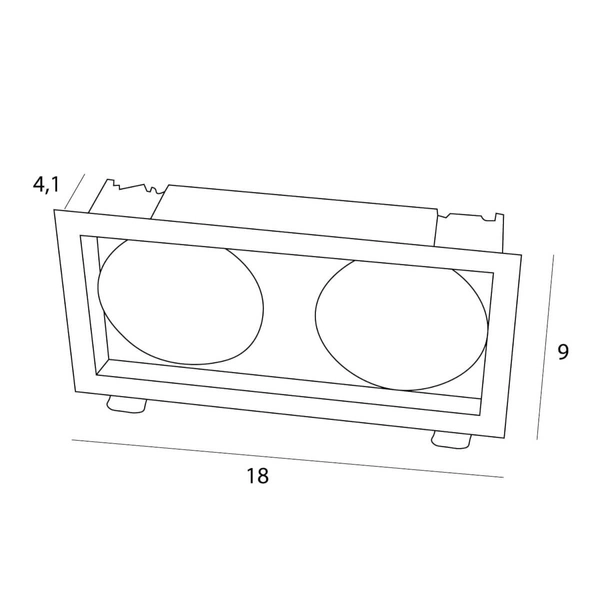 Sufitowa lampa podtynkowa Spilio H190.05 Maxlight podwójna biała