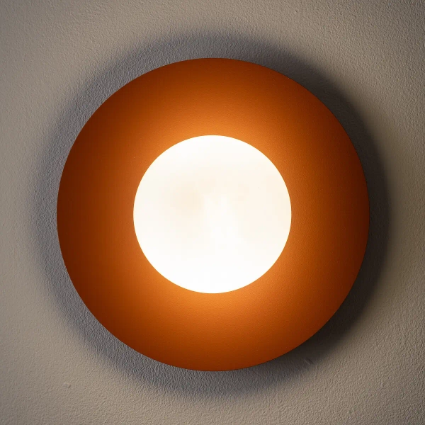 Ścienna lampa ze szkła SATURN biała terakota okrągła 1xG9 jadalniana kula 12437