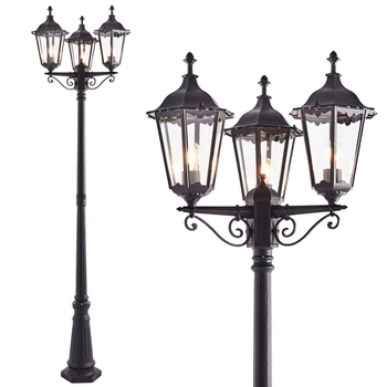 Lampa ogrodowa stojąca Burnford 76552 Endon lampion 3-punktowy IP44 czarny