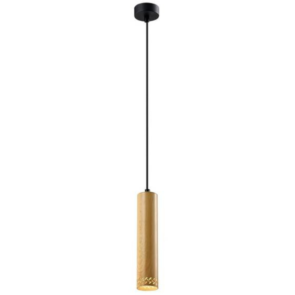 Lampa wisząca TUBO 31-78582 okrągła ażurowy zwis tuba boho drewniana