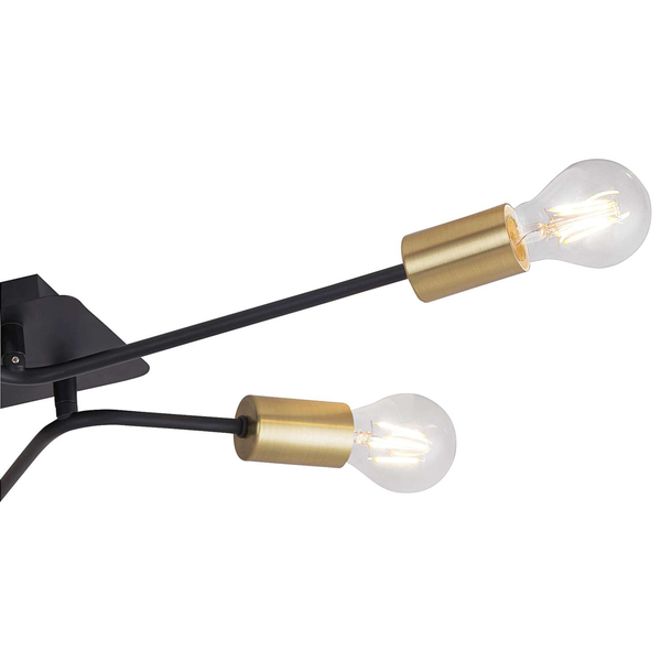 Plafon LAMPA sufitowa LANNY 2103 Rabalux industrialna OPRAWA metalowe pręty sticks pająk czarne złote