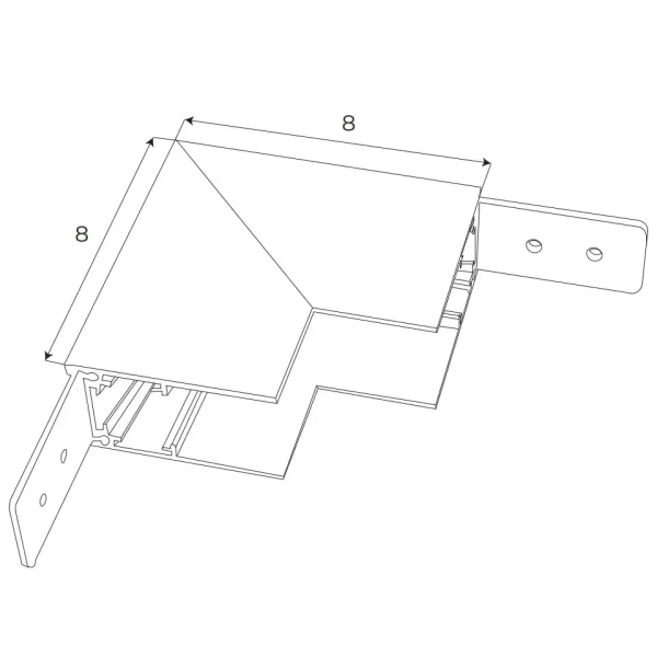 Łącznik kątowy szynowy magnetyczny MT0022 sufit-ściana biały