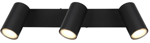 Przysufitowa lampa Robby 57911-3B z regulacją czarna chrom