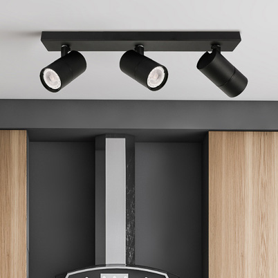 Plafon LAMPA sufitowa LACONI SPL-2813-3B-BL Italux metalowa OPRAWA regulowane reflektorki na listwie czarne