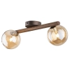 Kulista sufitowa lampa Estera Wood 11092 podwójna drewniana bursztynowa