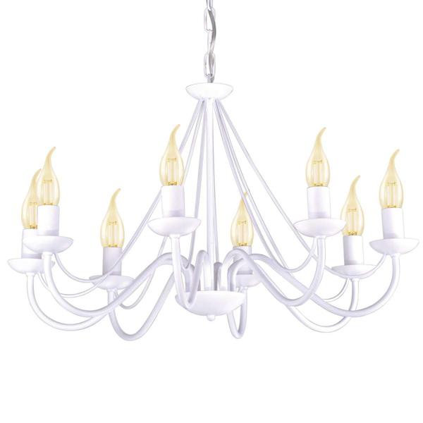 Żyrandol LAMPA wisząca Bartez K-3997 Kaja metalowa OPRAWA pałacowy ZWIS świecznikowy biały